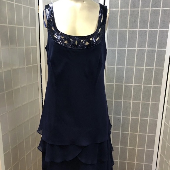 S.L Fashions, Women, cocktail dress, dark blue, size 12, 2 pieces, Elegant!. - Picture 2 of 12